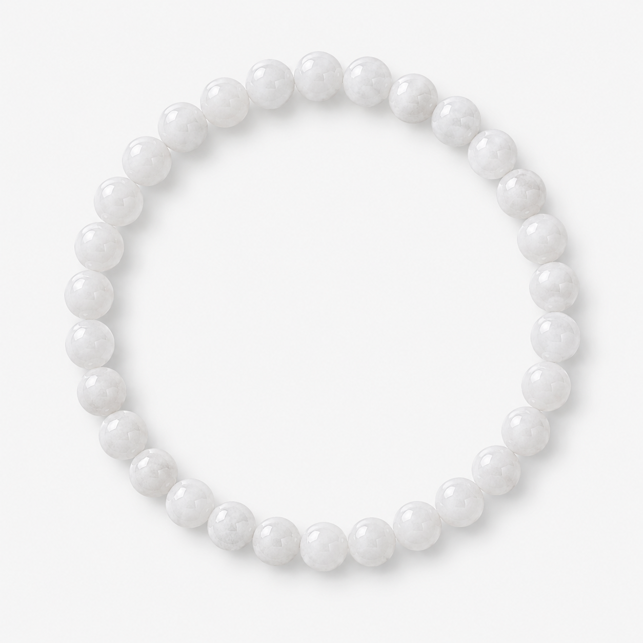 6mm White Jade Bracelet