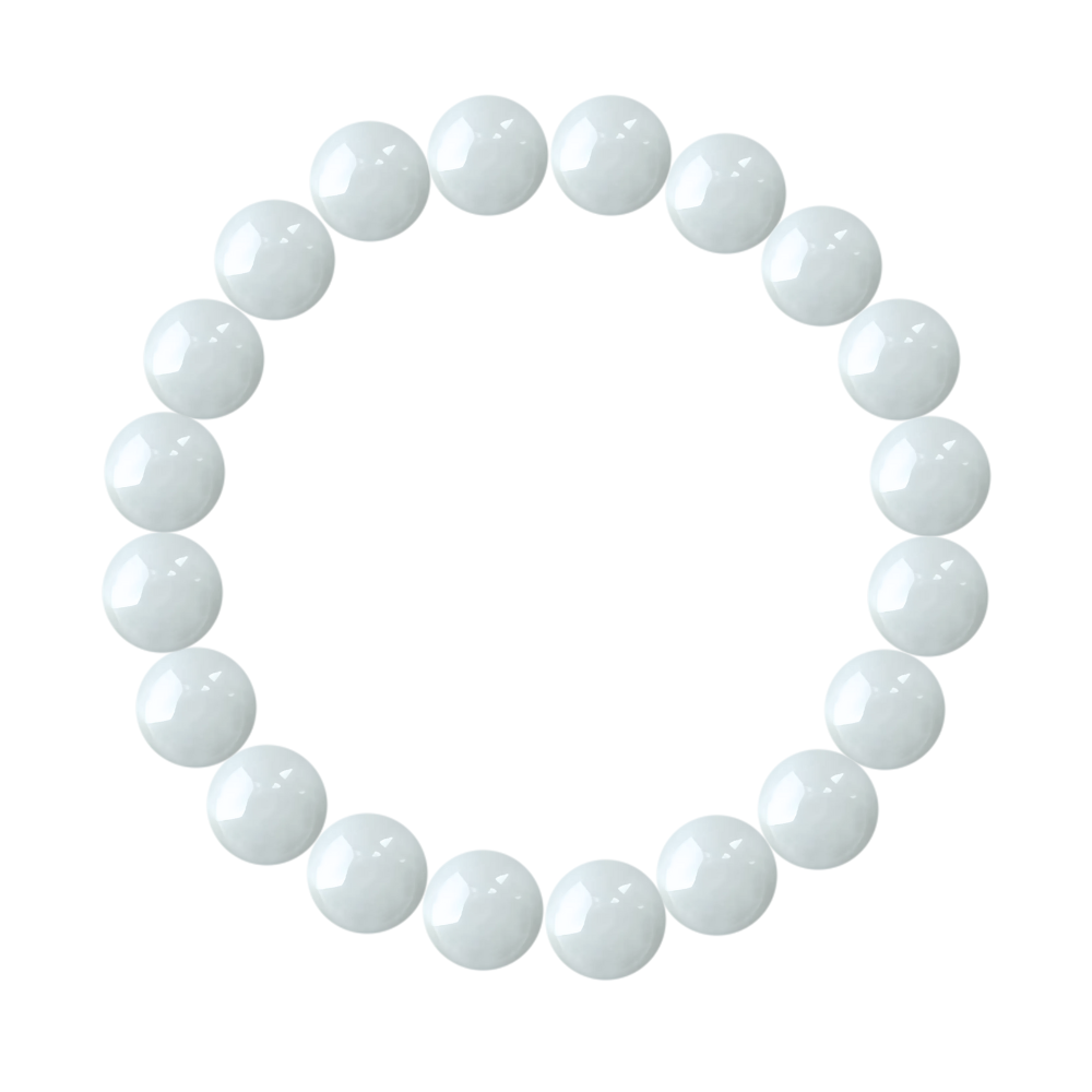10mm White Jade Bracelet