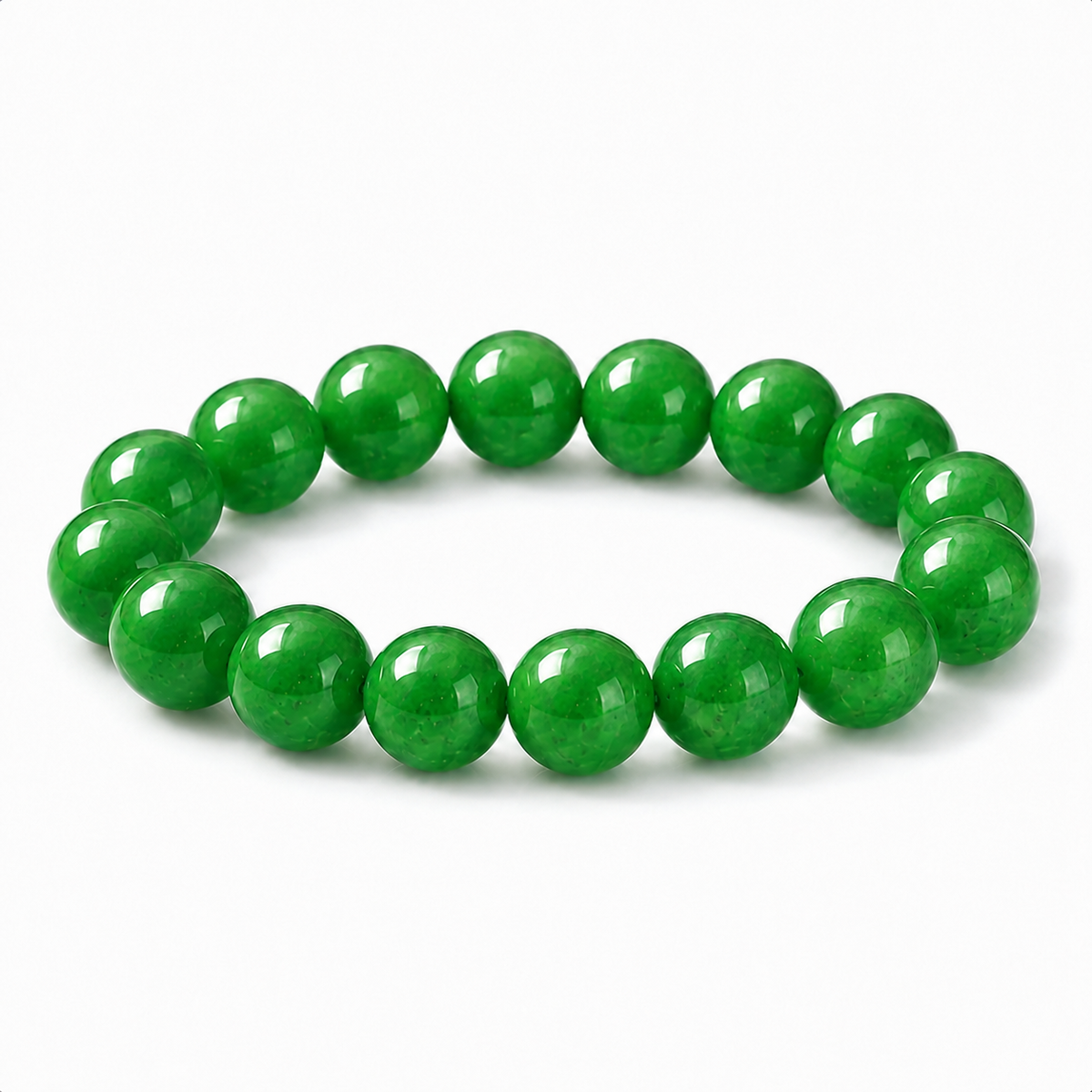 Dyed Green Jade Beaded Bracelet