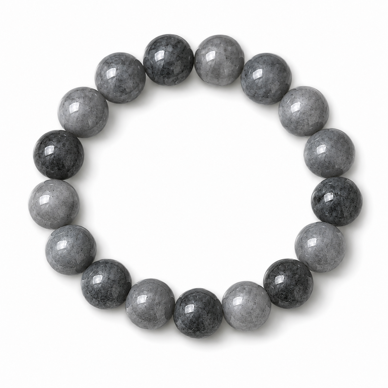 13mm Wuji Jade Beaded Bracelet