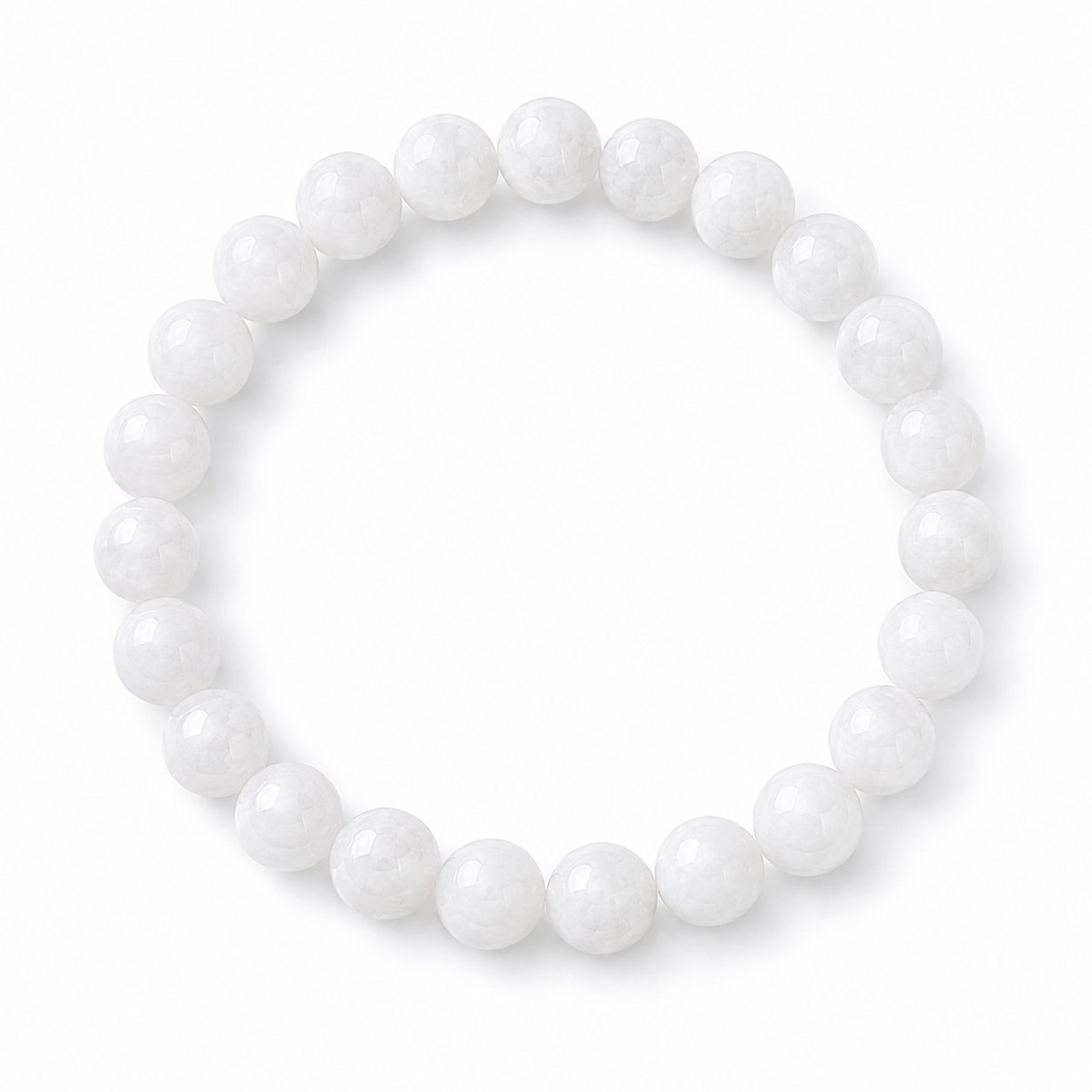 10mm White Jade Bracelet