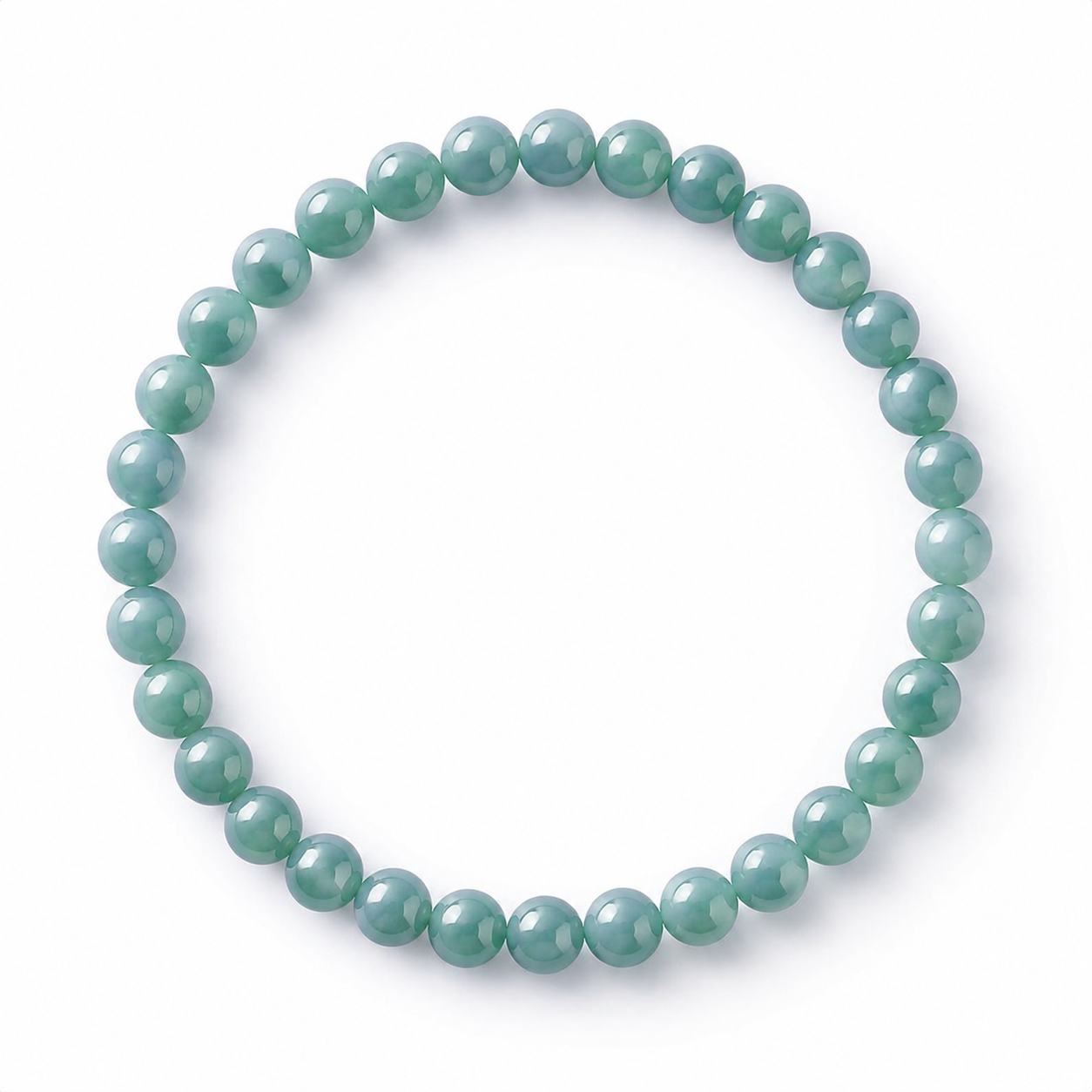 6mm Bluewater Jade Beaded Bracelet