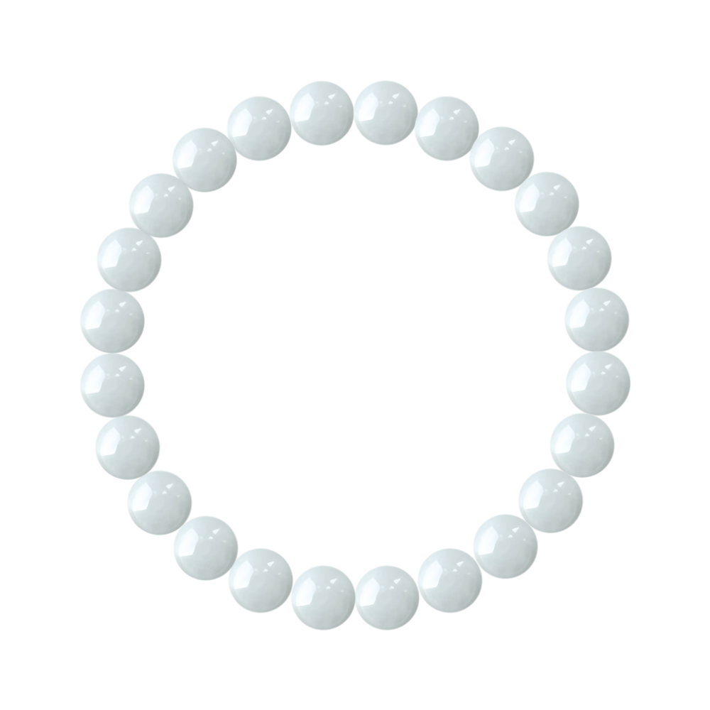 8mm white jade bracelet