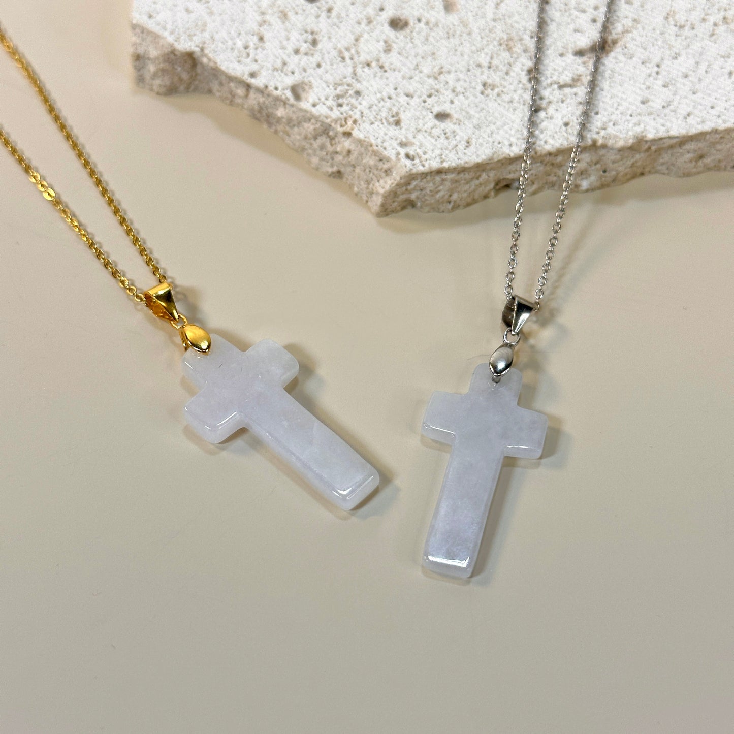 Cross Jade Charm Pendant