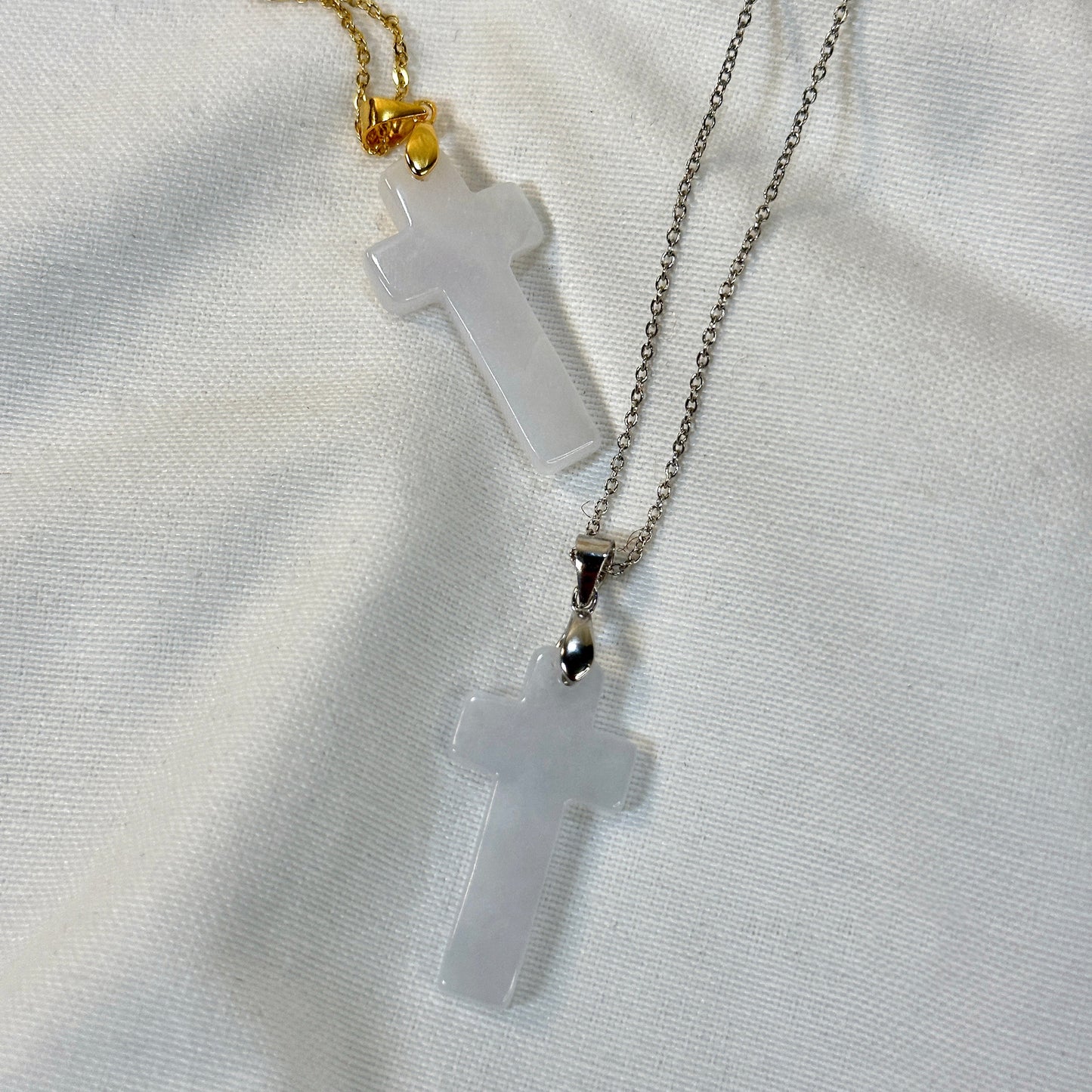 Cross Jade Charm Pendant
