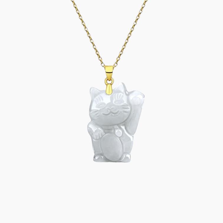 LUCKY CAT JADE PENDANT