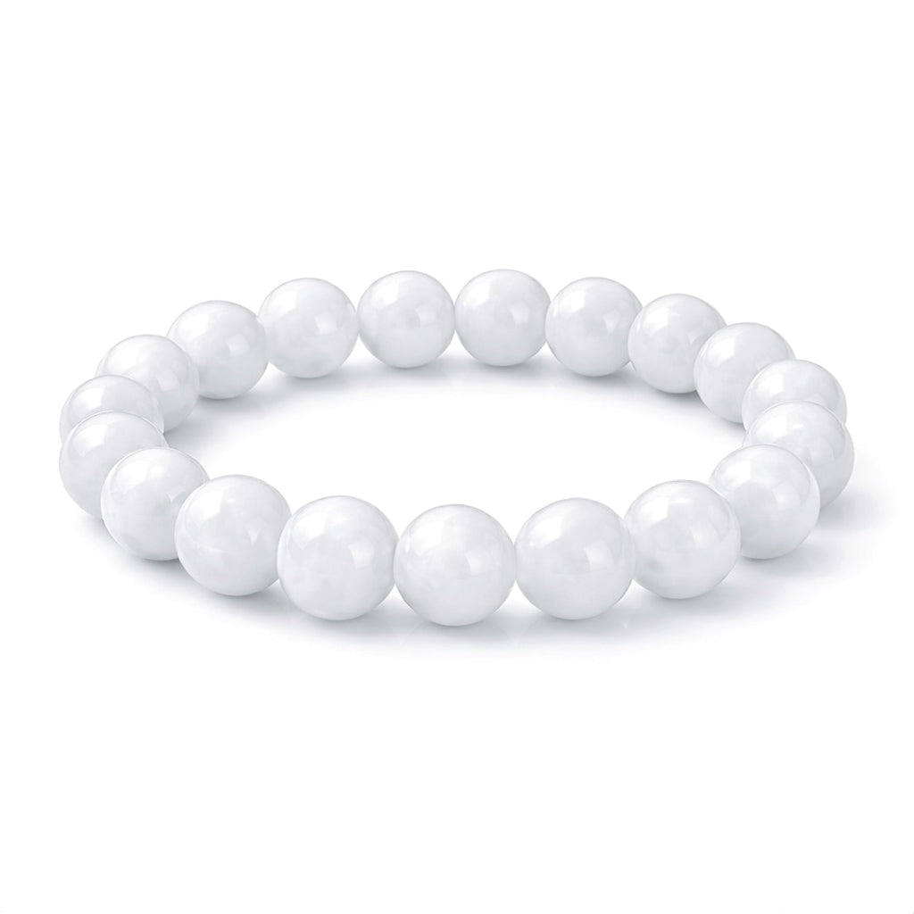 White Jadeite Beaded Bracelet