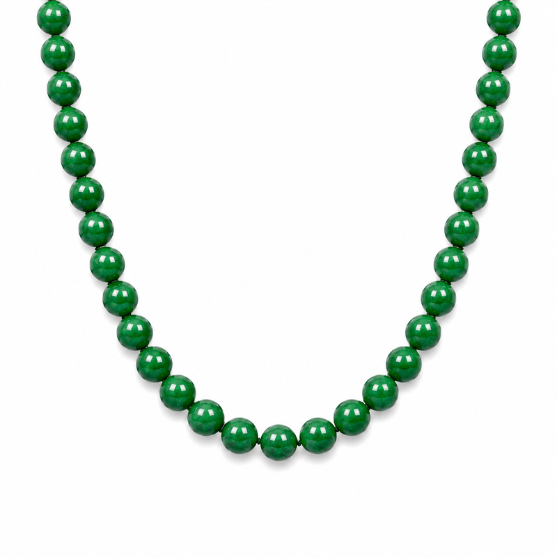 Green Beaded Necklace 20 inch