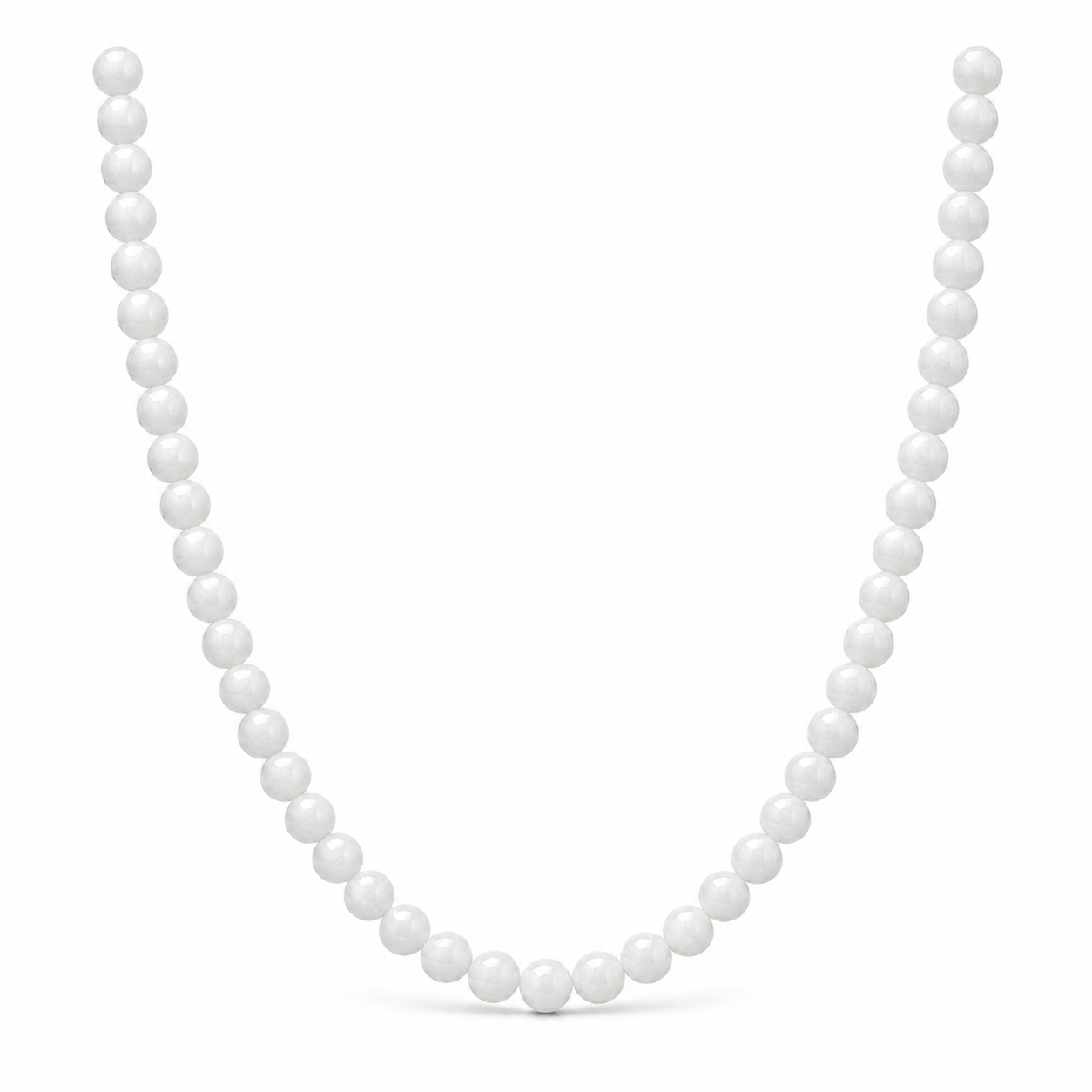 White Beaded Necklace 20 inch