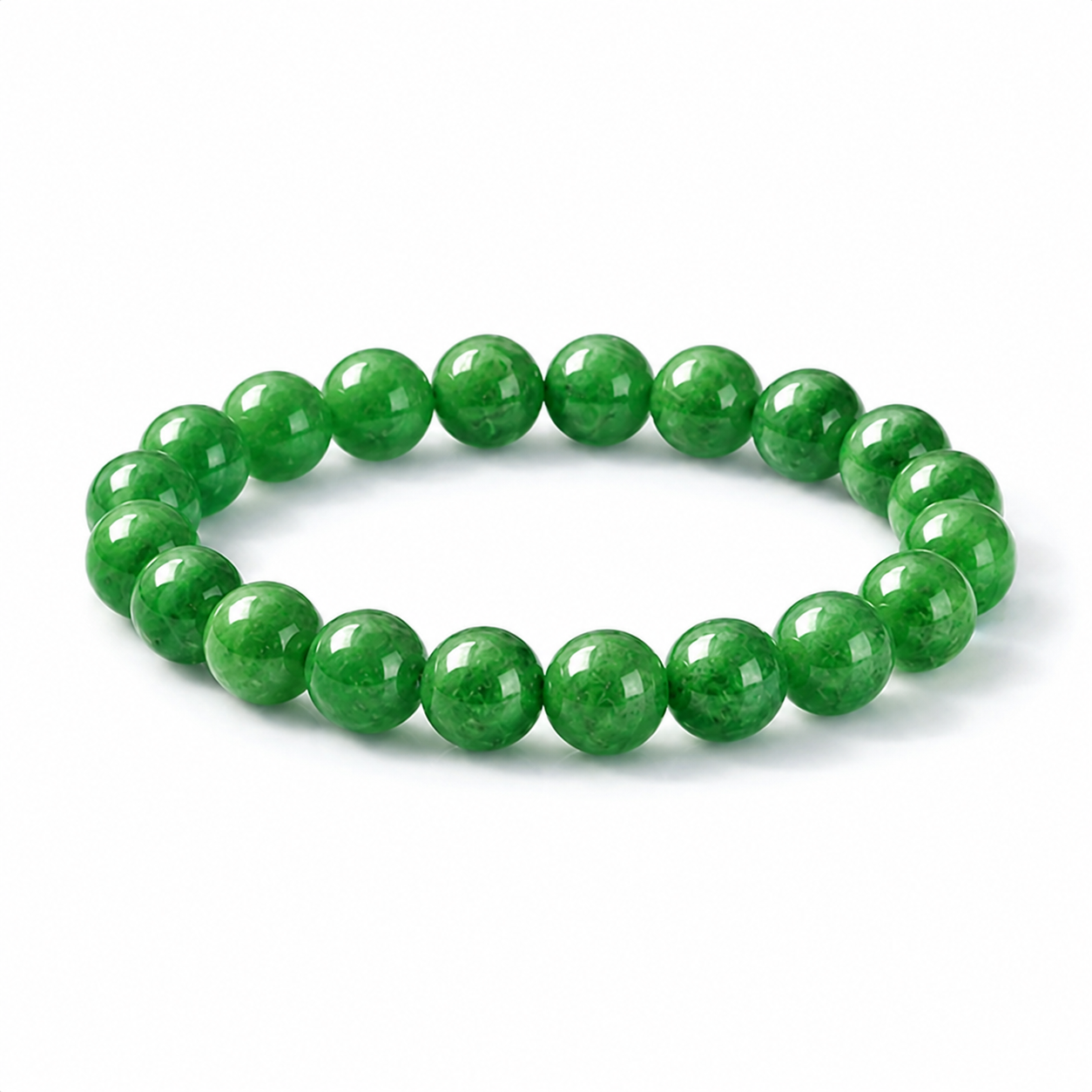 Dyed Green Jade Beaded Bracelet