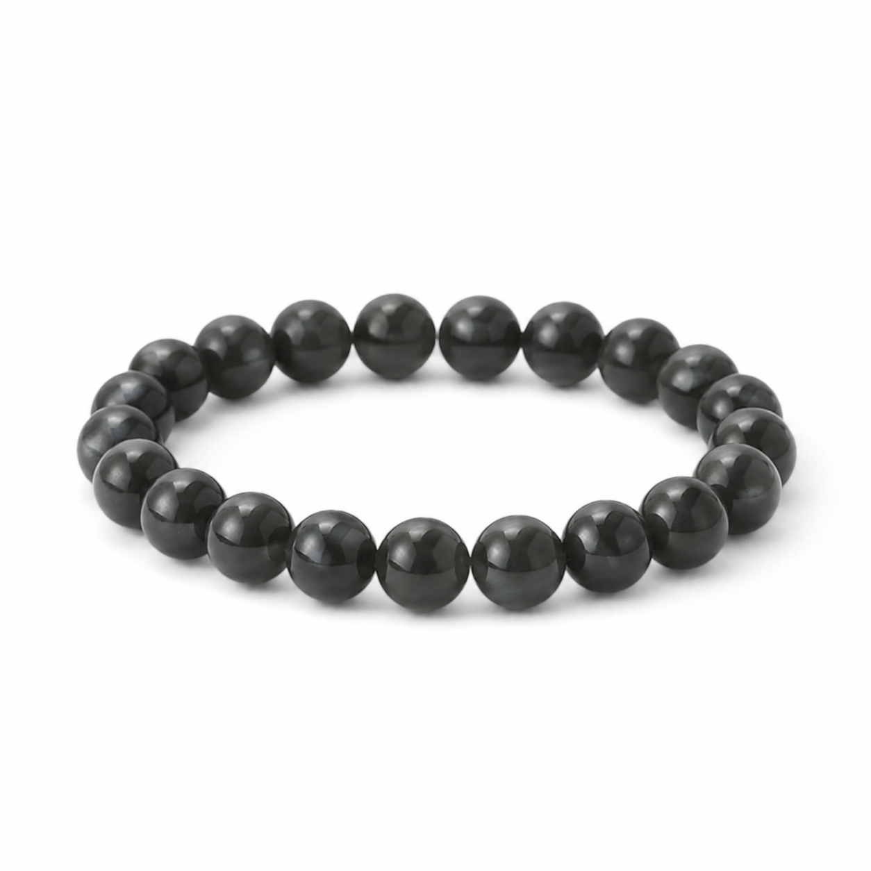 Black Jadeite Beaded Bracelet