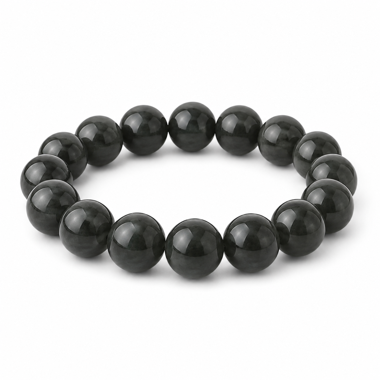 Black Jadeite Beaded Bracelet
