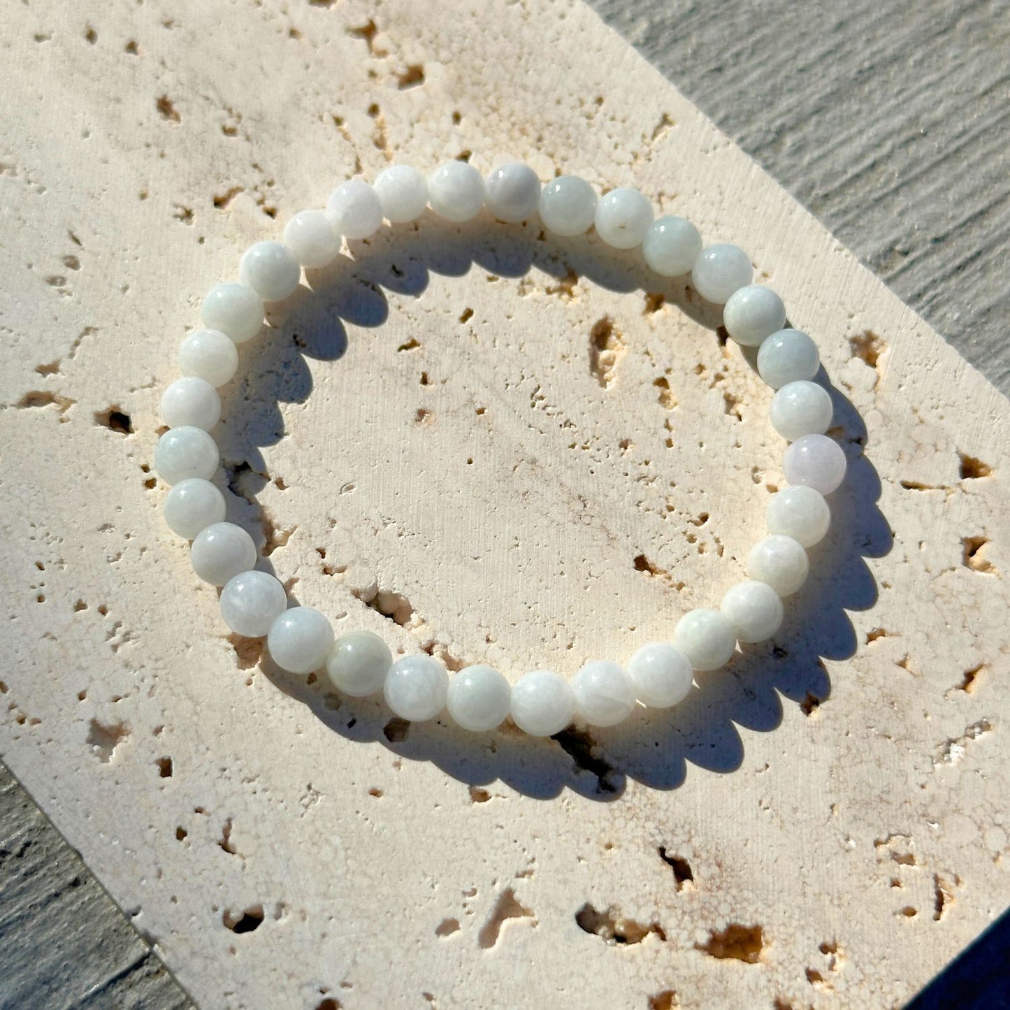 6mm White Jade Bracelet