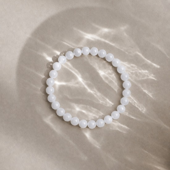 White Jadeite Beaded Bracelet