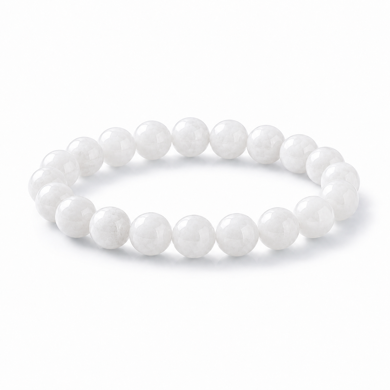 8mm white jade bracelet