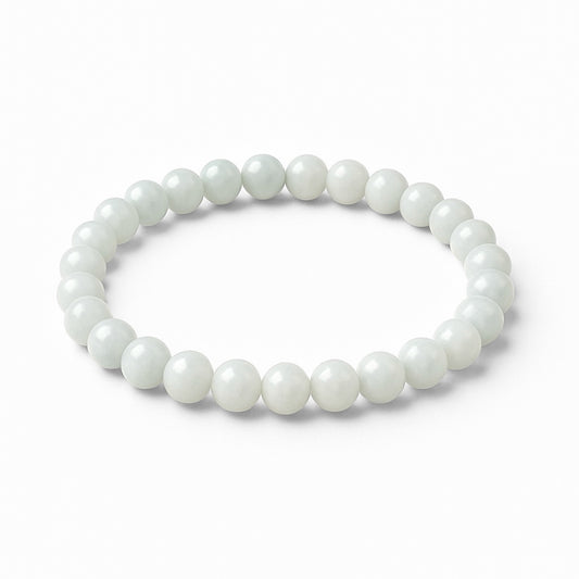 6mm White Jade Bracelet