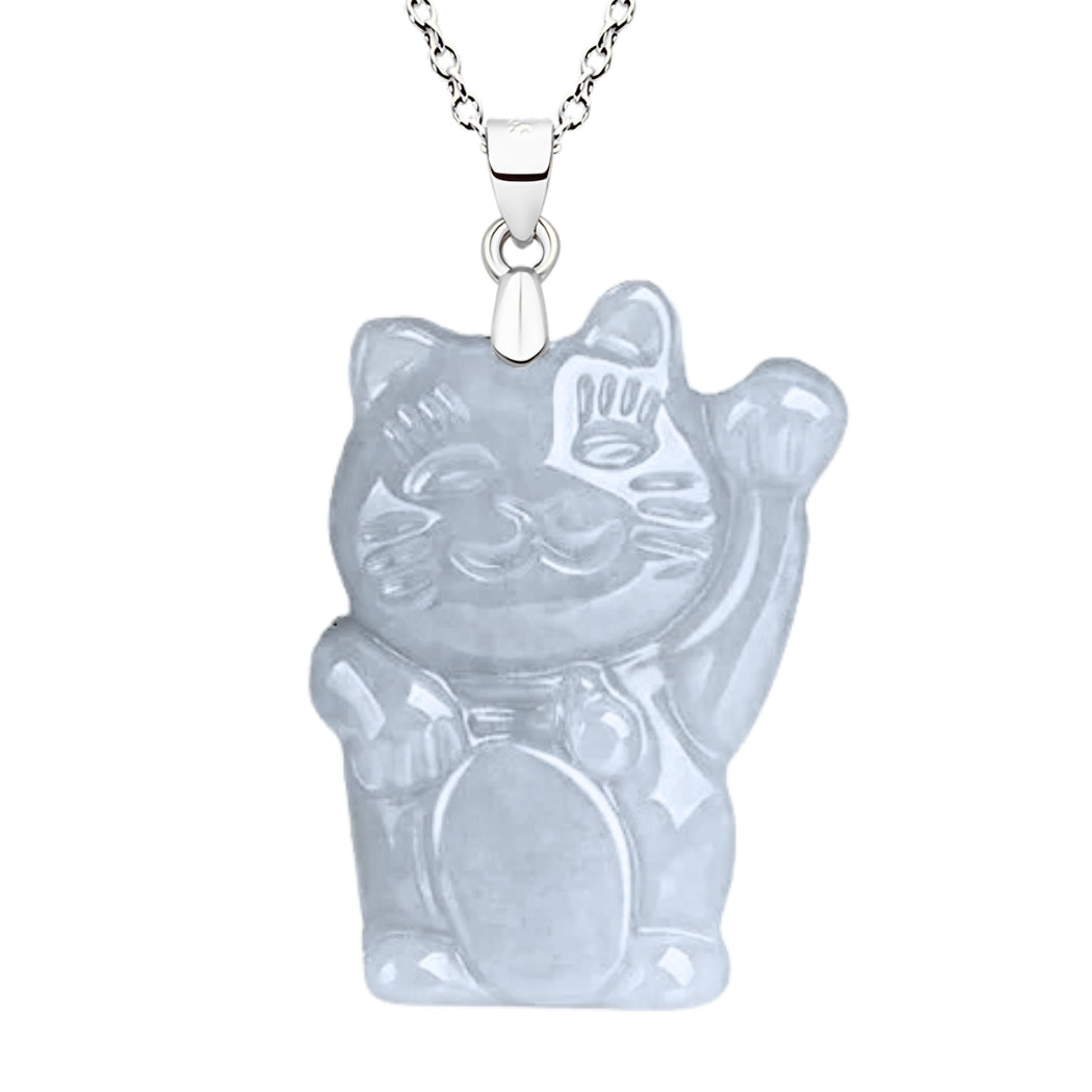 LUCKY CAT JADE PENDANT