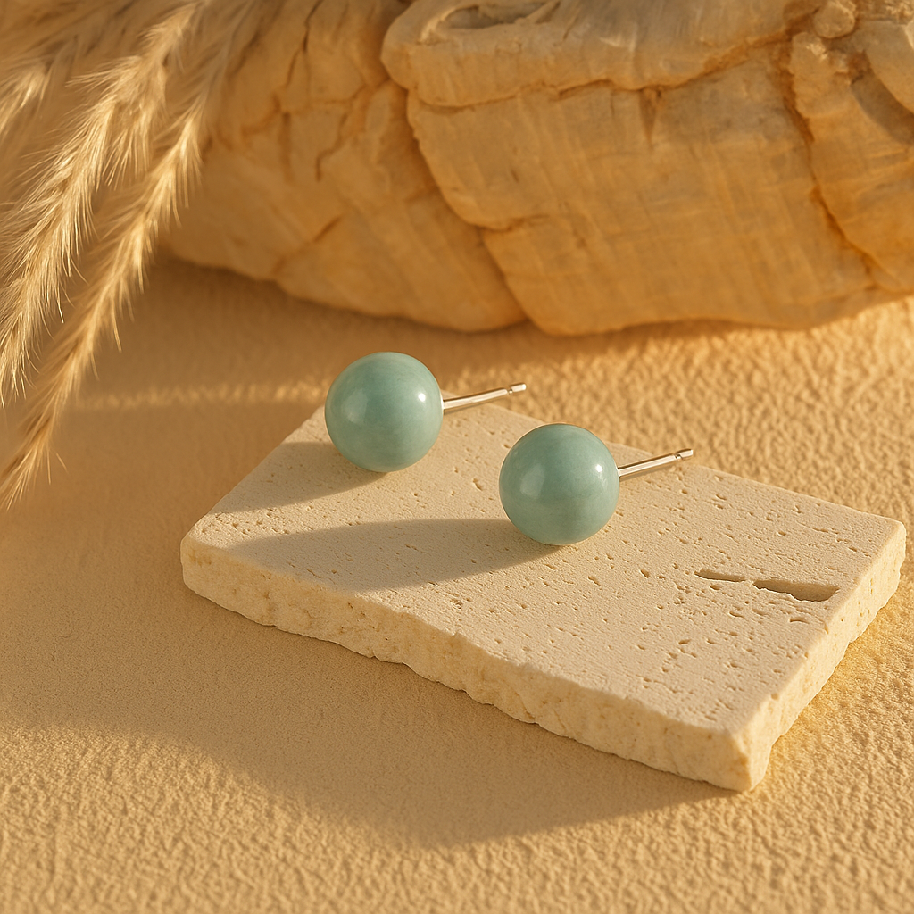 Bluewater Jade Studs