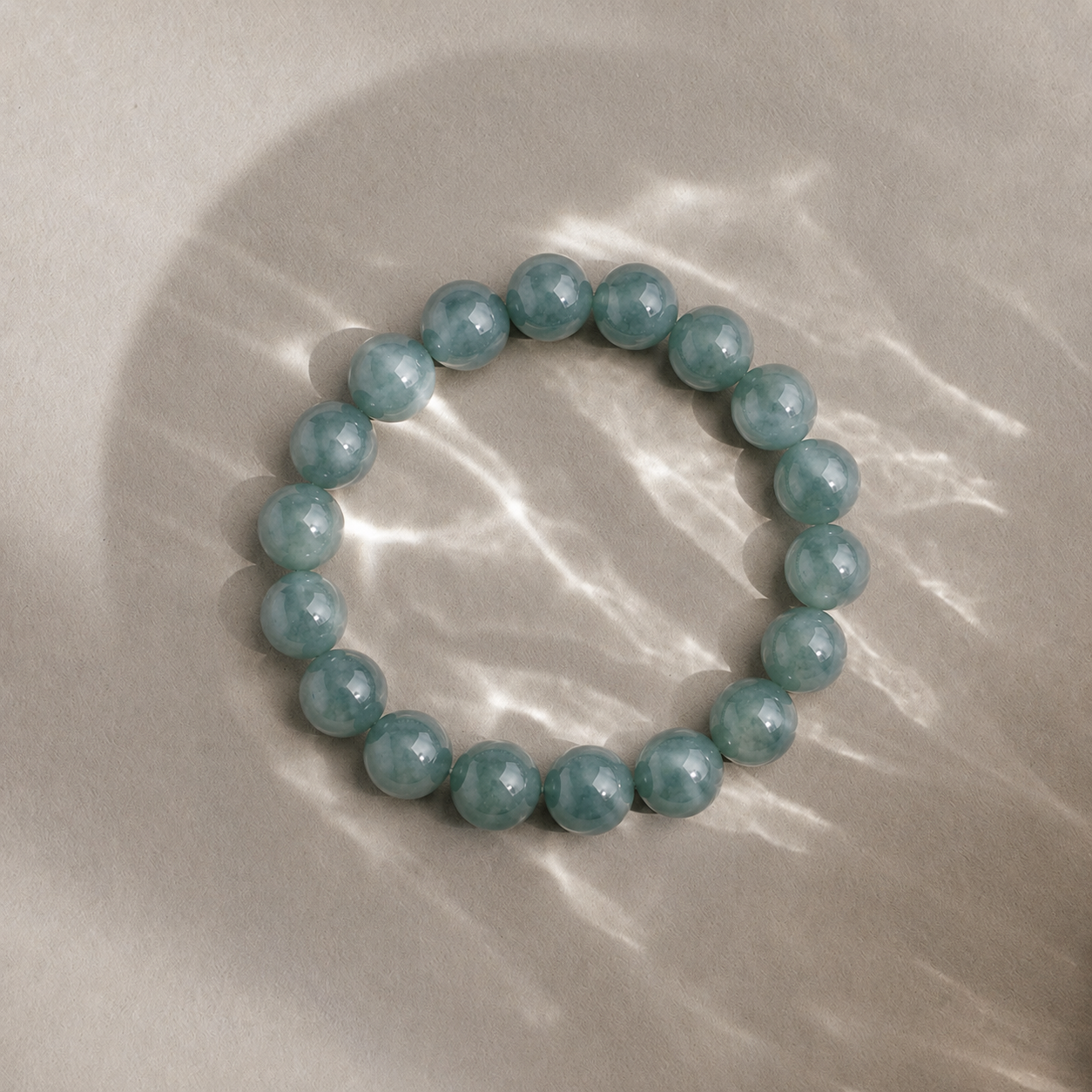 13mm Bluewater Jade Beaded Bracelet