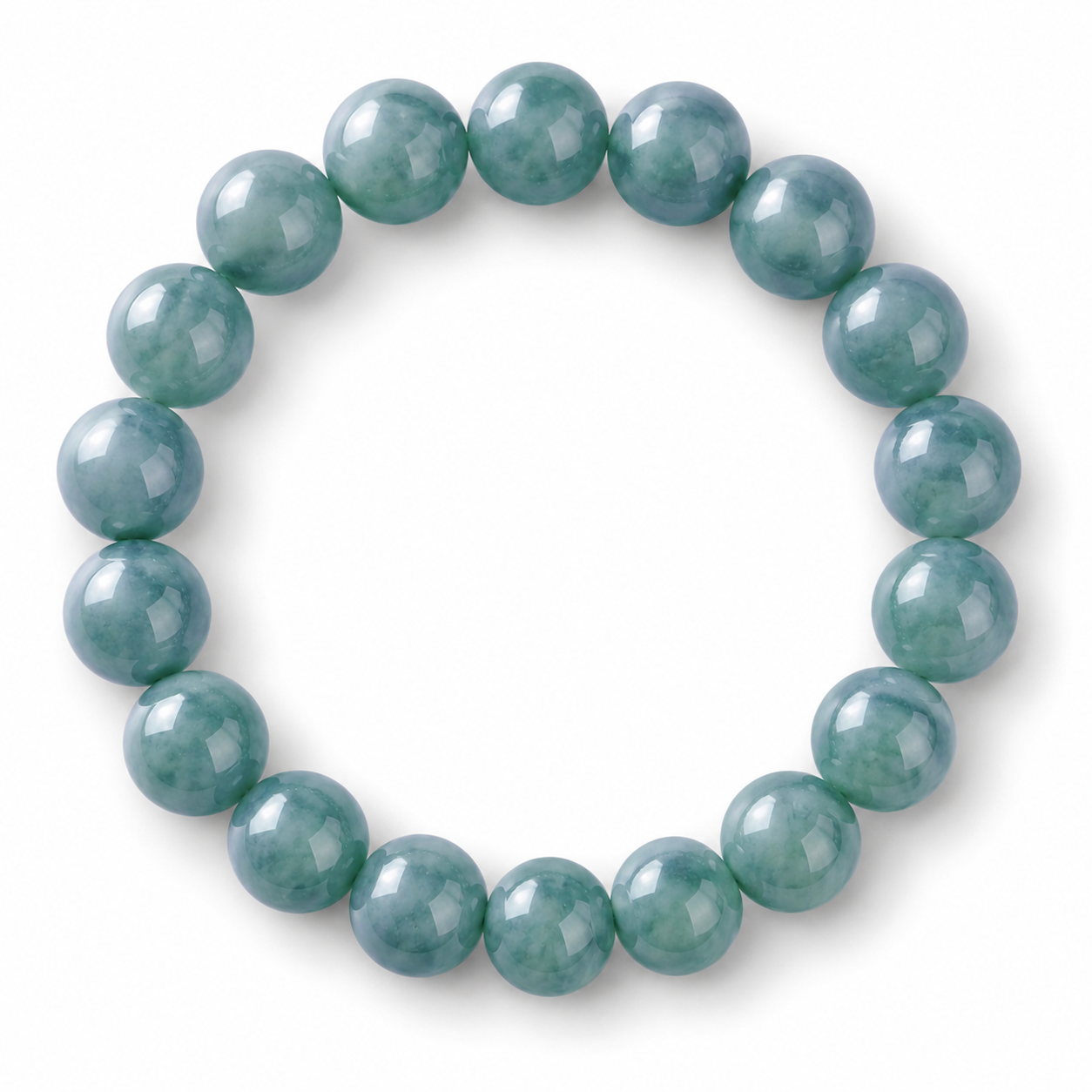 13mm Bluewater Jade Beaded Bracelet