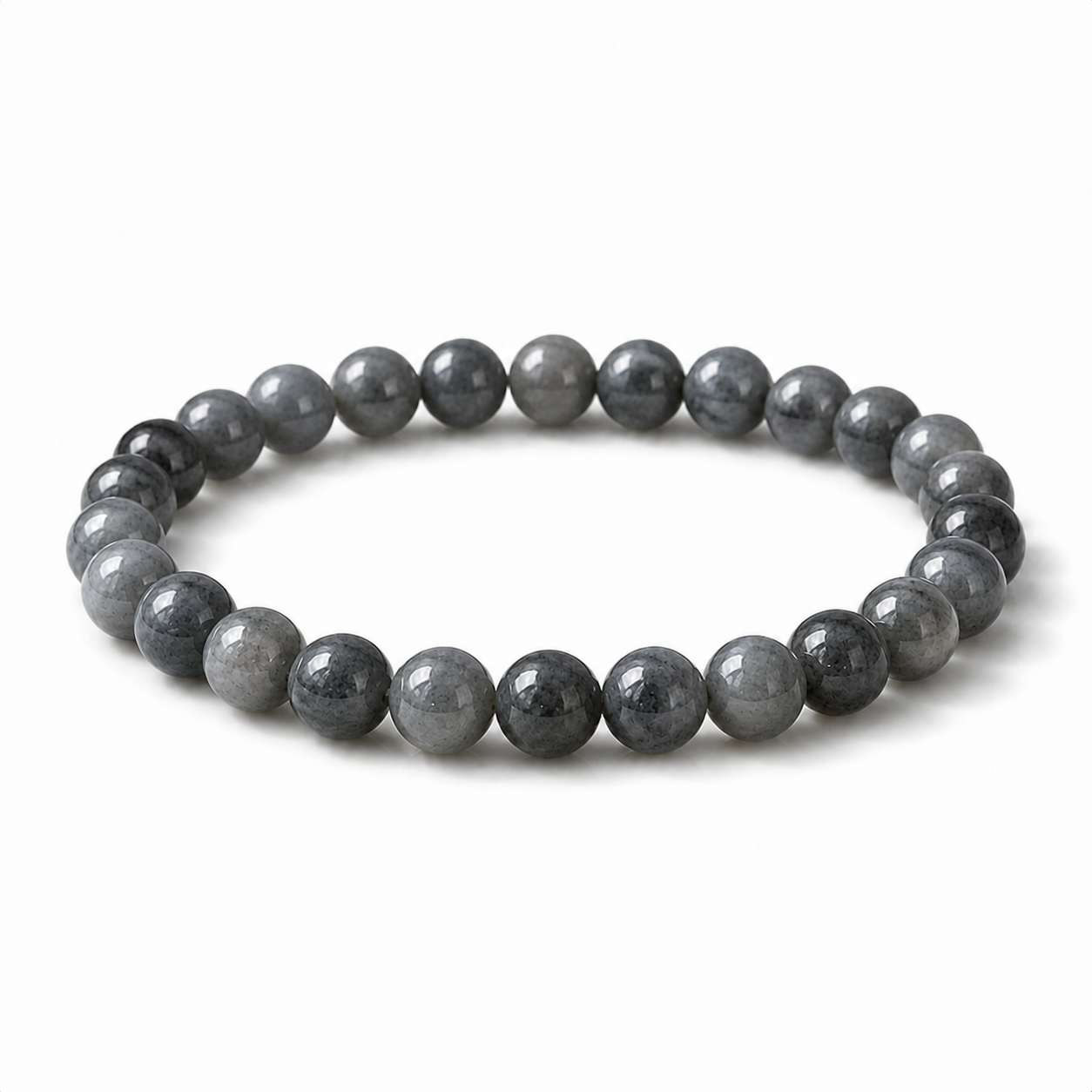 8mm Wuji Jade Beaded Bracelet