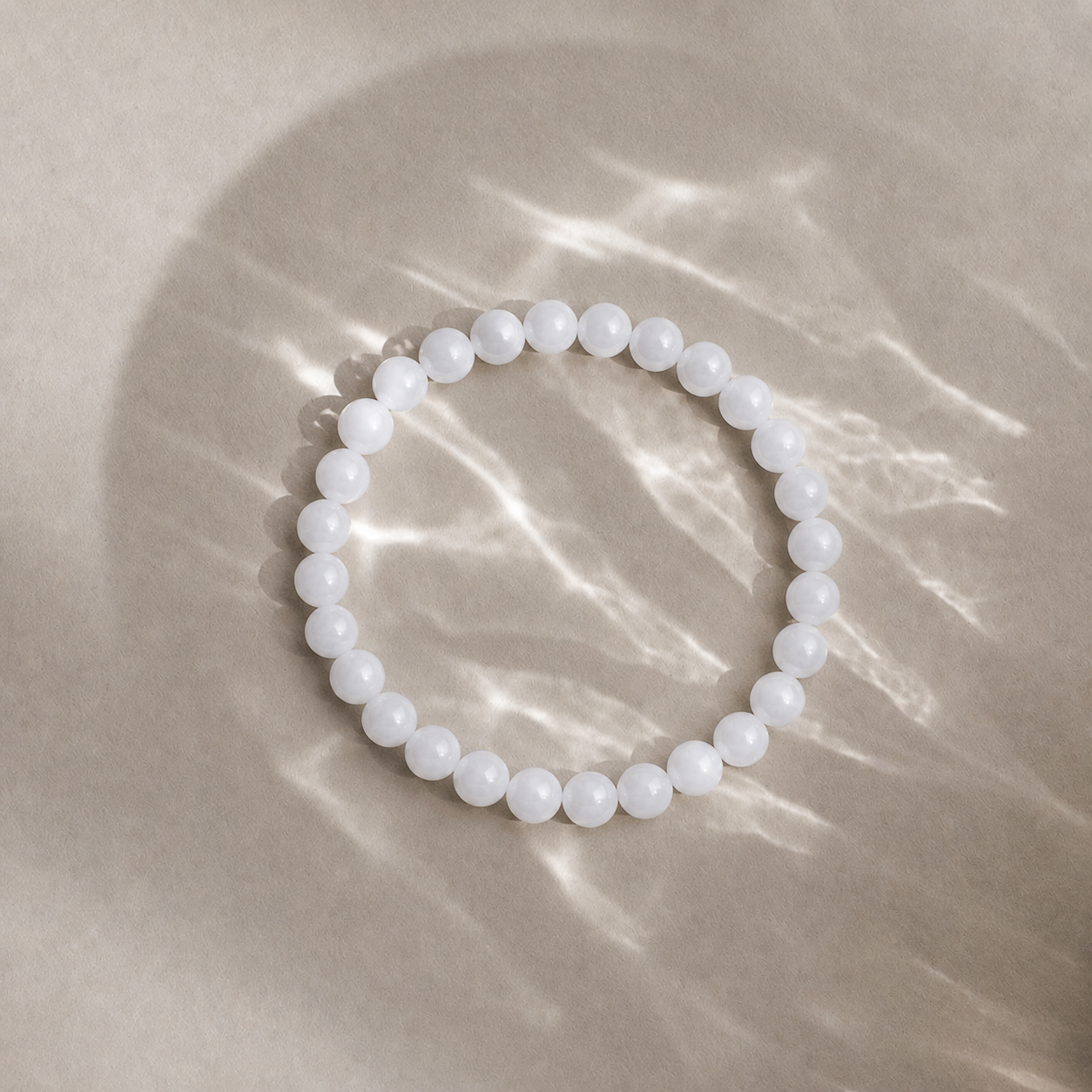 6mm White Jade Bracelet
