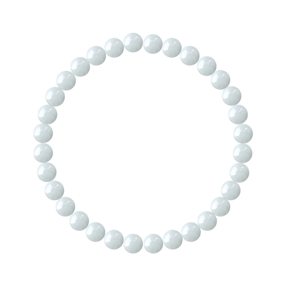 6mm White Jade Bracelet
