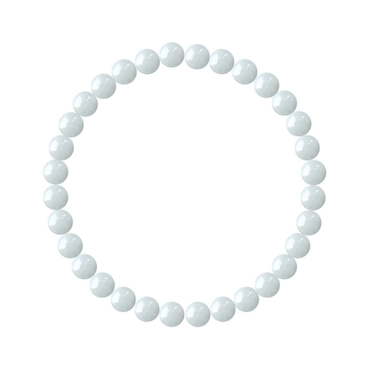 6mm White Jade Bracelet
