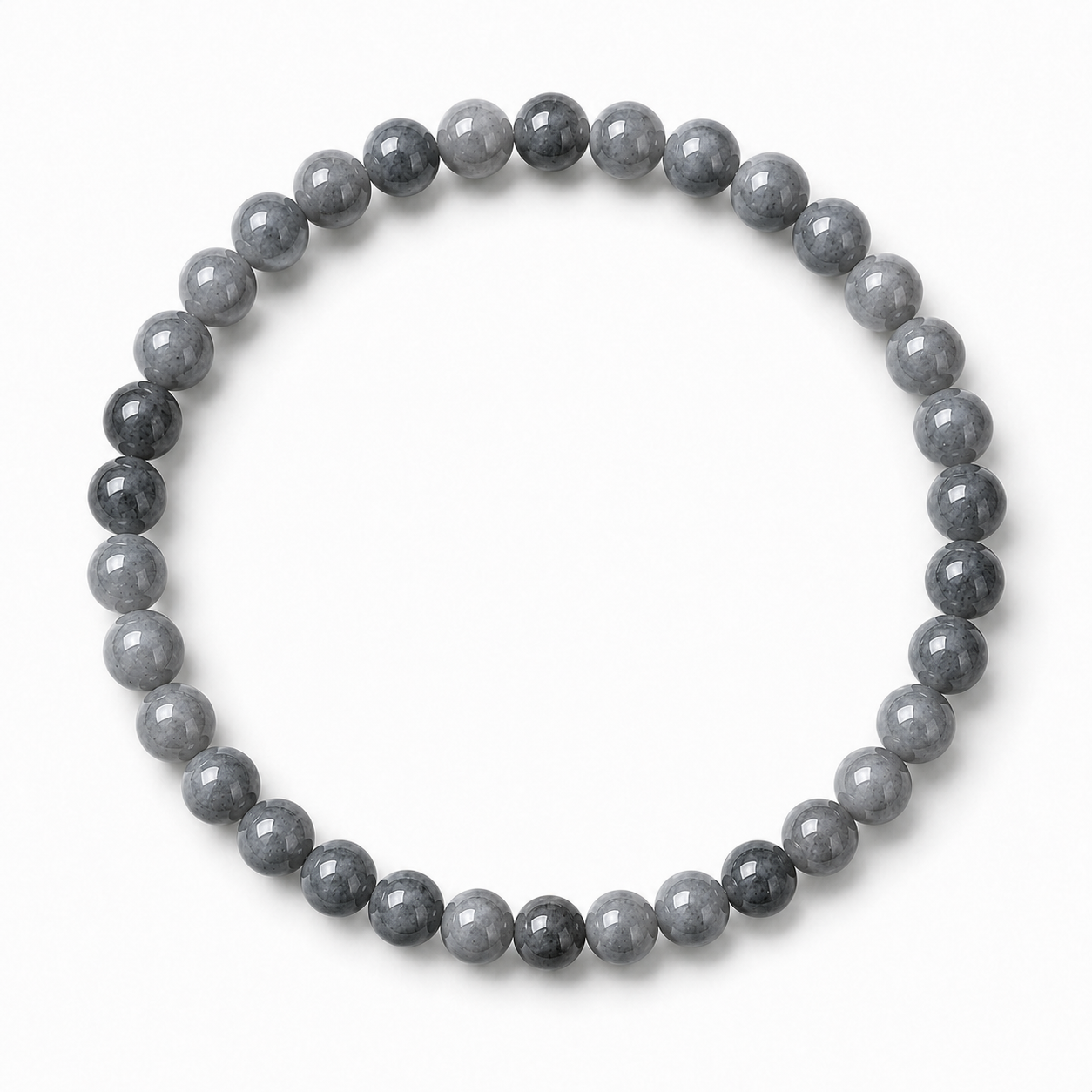 6mm Wuji Jade Beaded Bracelet