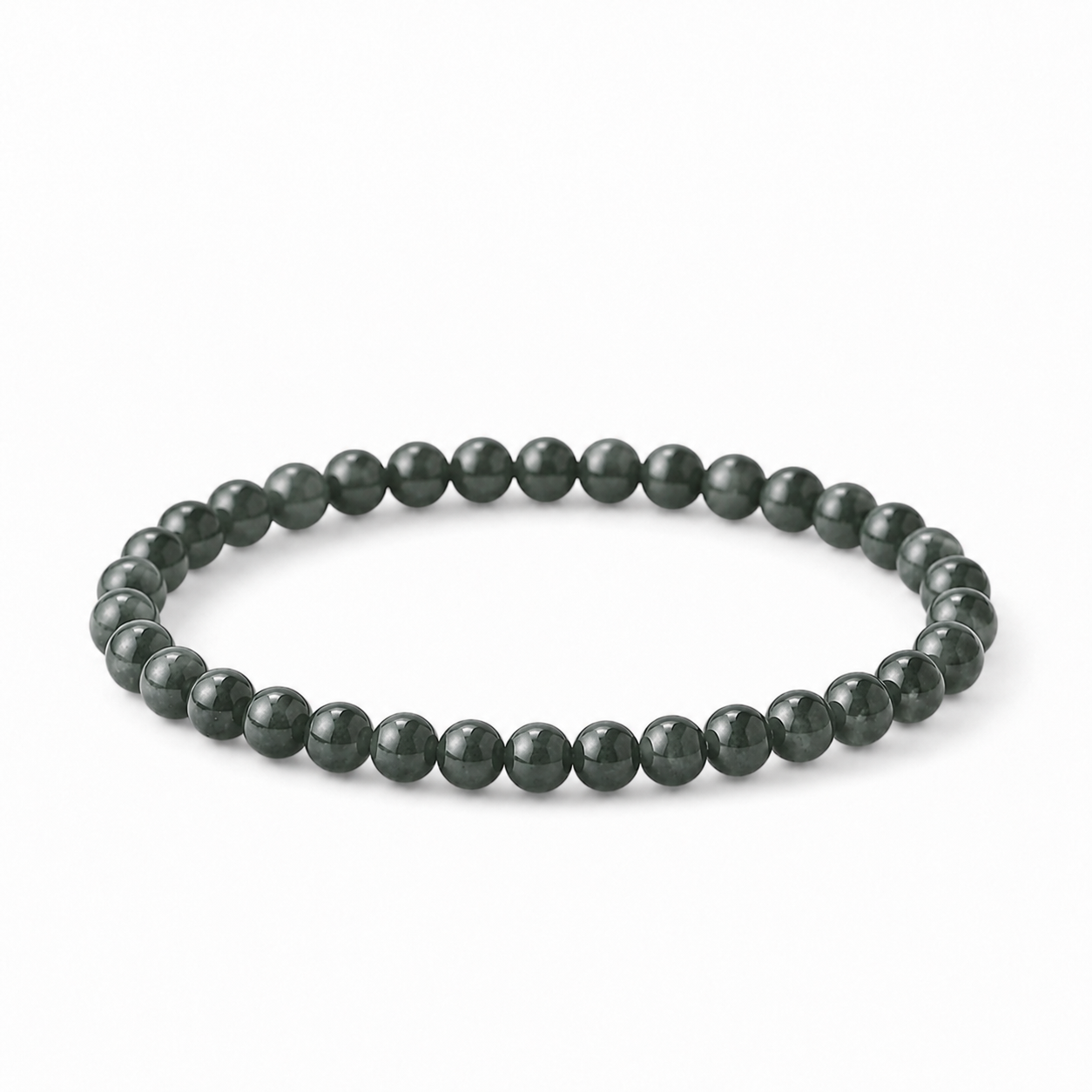 Black Jadeite Beaded Bracelet
