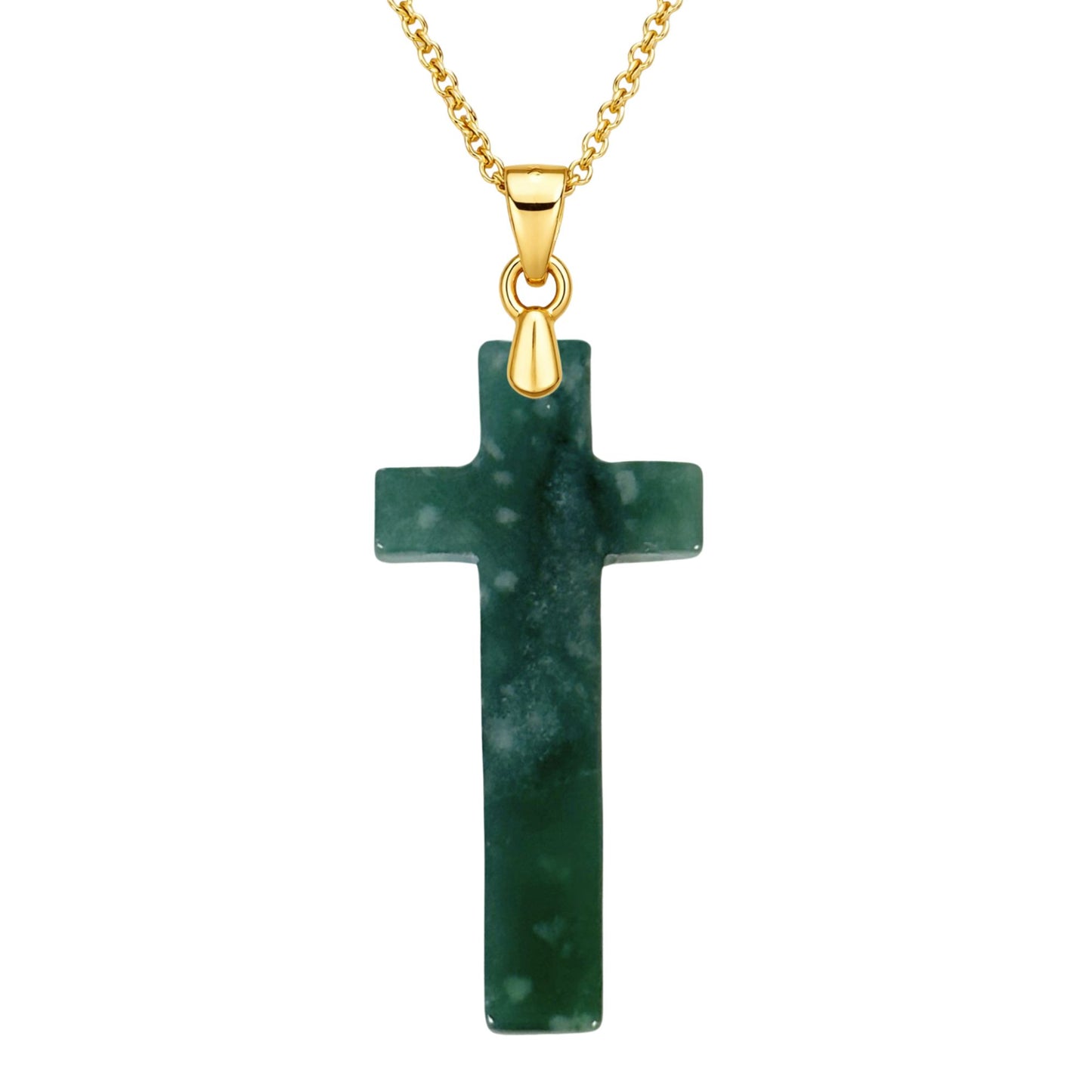 Cross Jade Charm Pendant