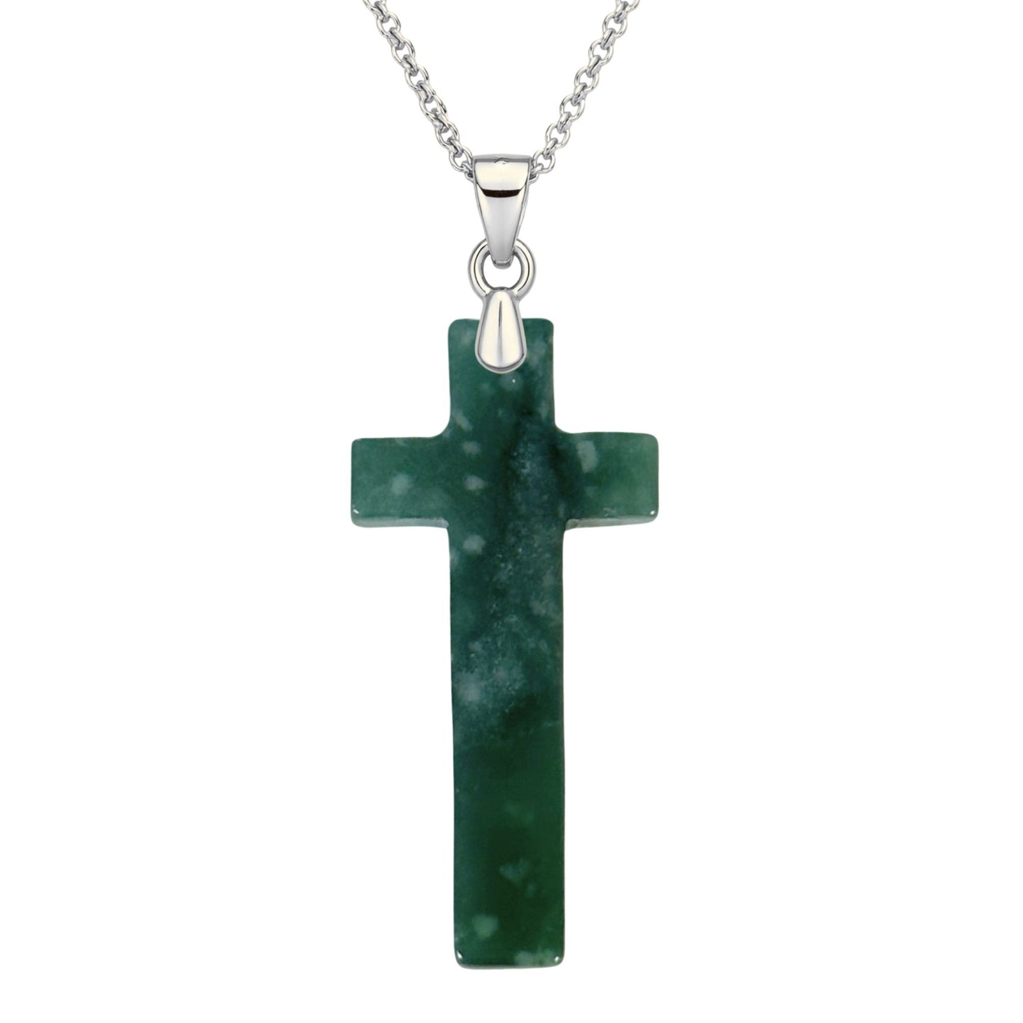 Cross Jade Charm Pendant