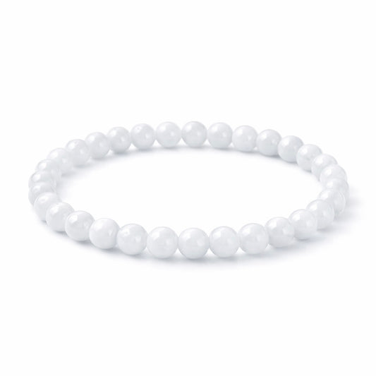 White Jadeite Beaded Bracelet