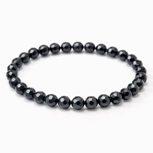Diamond Cut Black Jade Bracelet