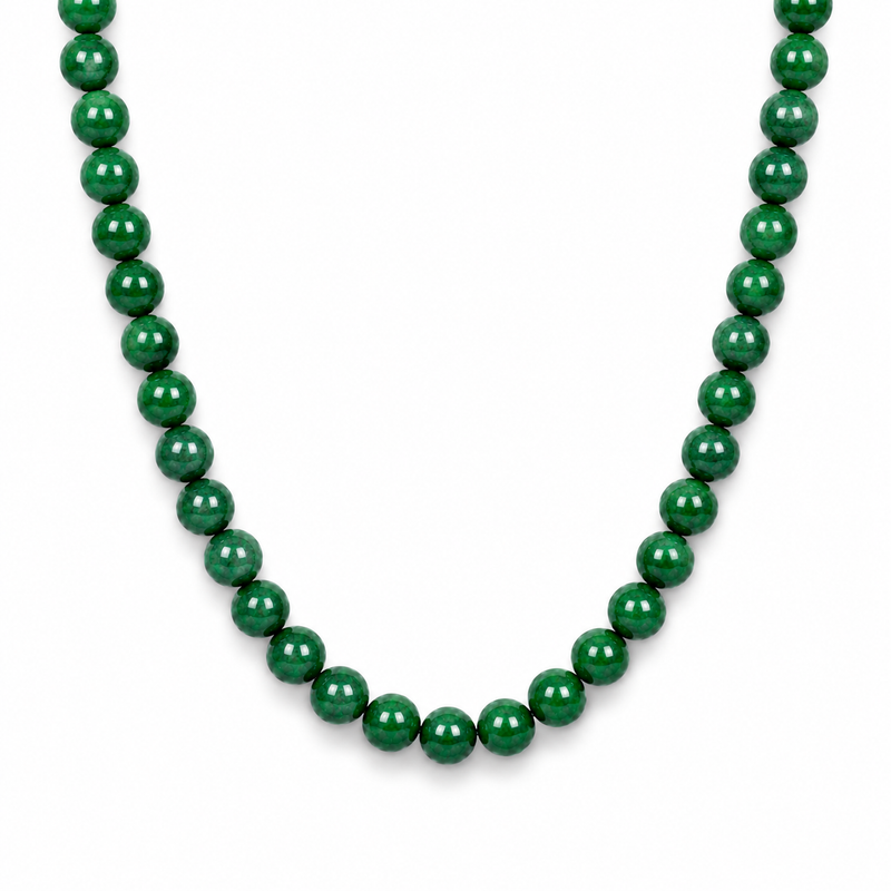 Green Beaded Necklace 20 inch