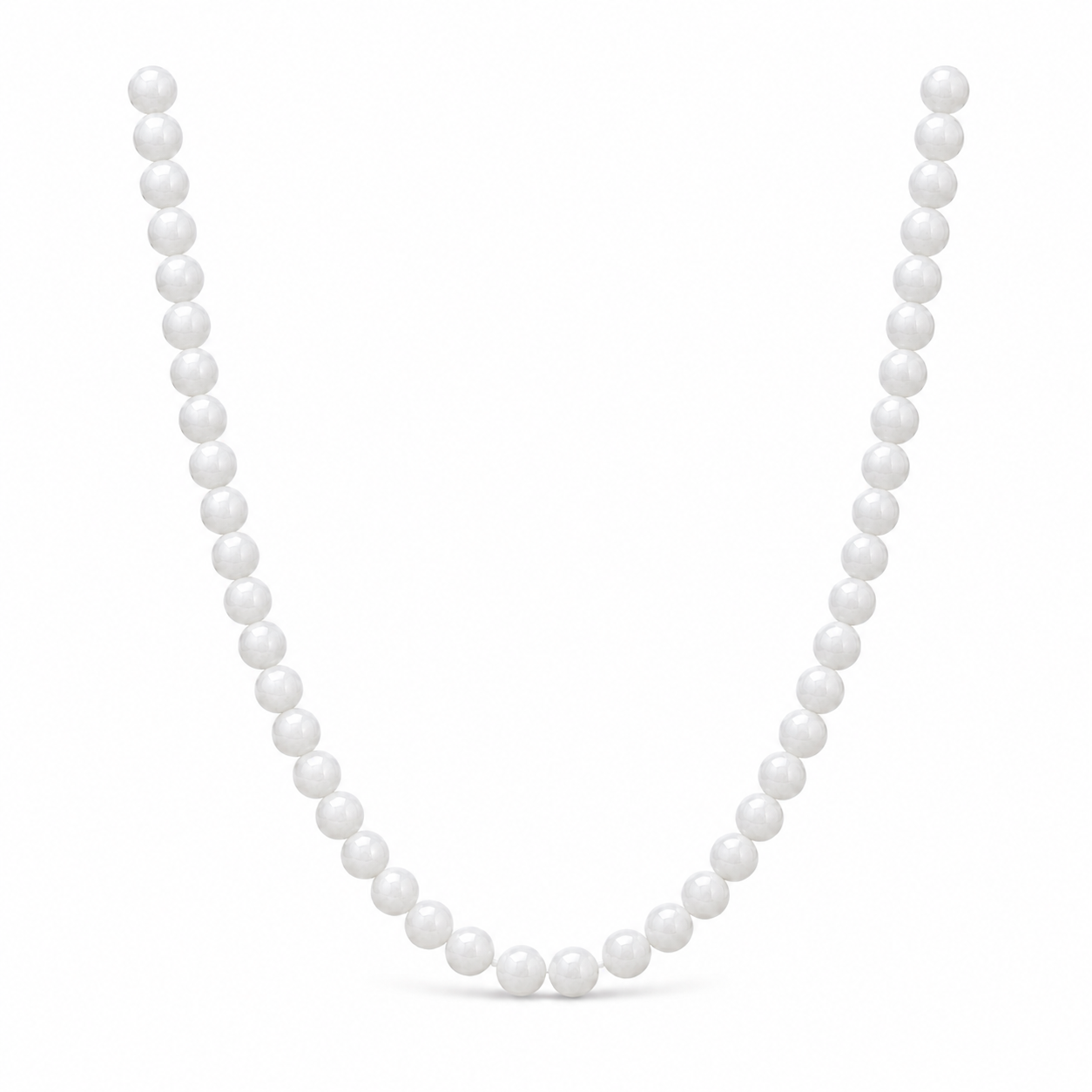White Beaded Necklace 20 inch