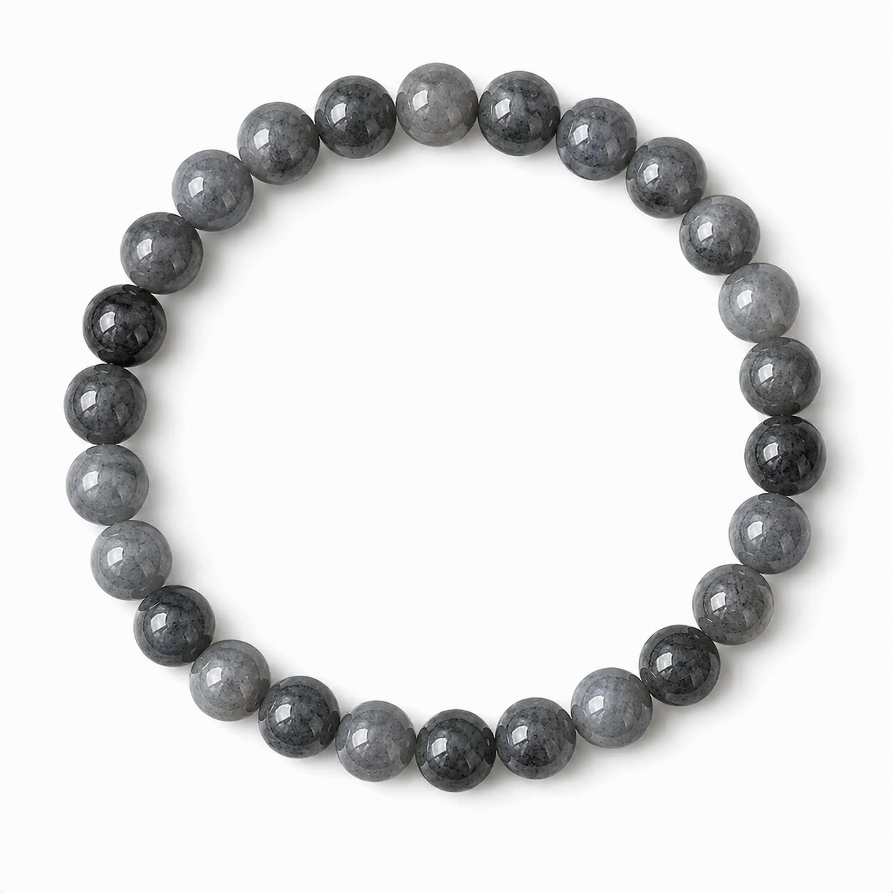 8mm Wuji Jade Beaded Bracelet