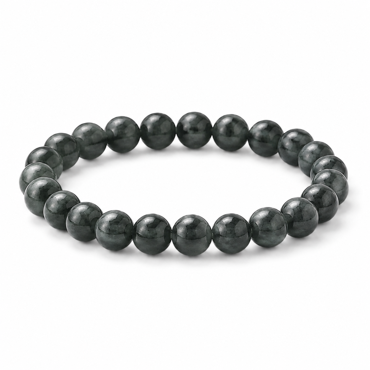 Black Jadeite Beaded Bracelet
