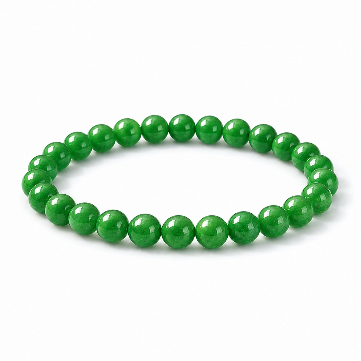 Dyed Green Jade Beaded Bracelet