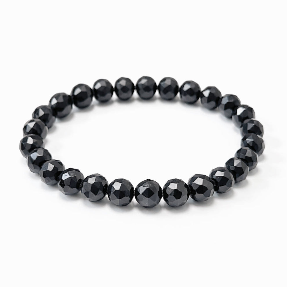 Diamond Cut Black Jade Bracelet