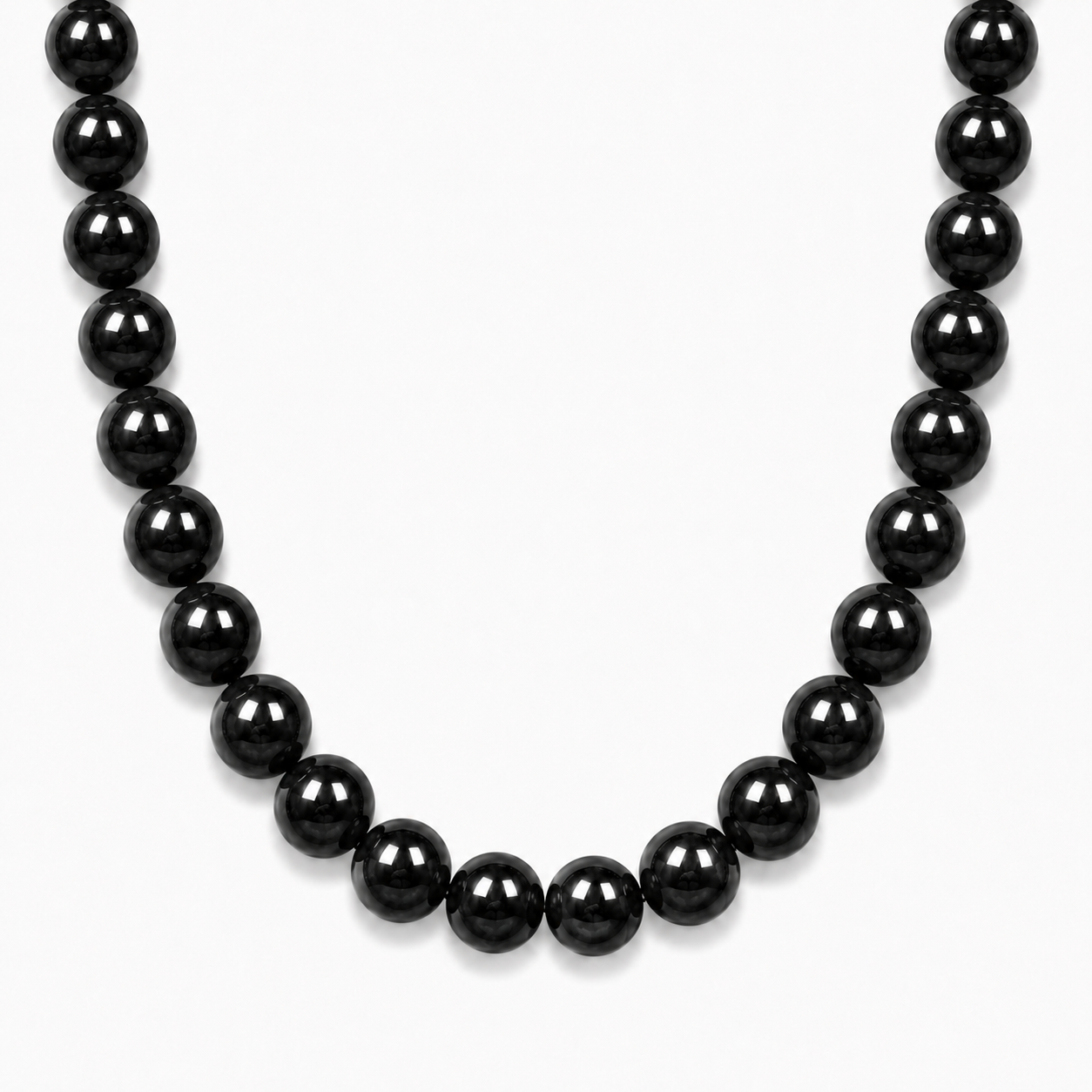 Black Beaded Necklace 20 inch