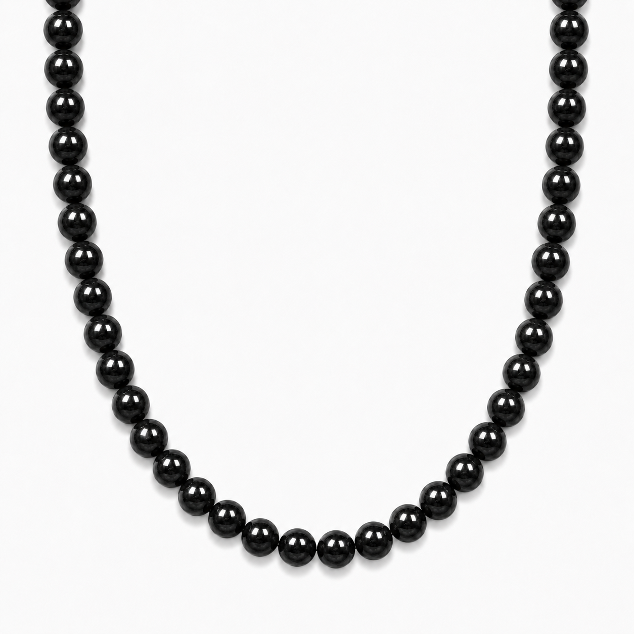 Black Beaded Necklace 20 inch
