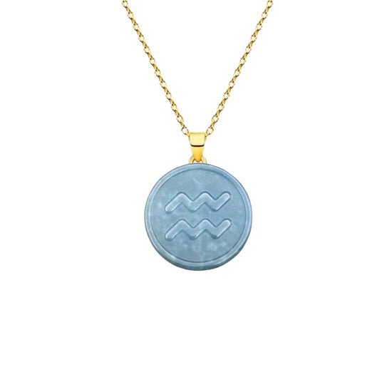Mini Astrology Zodiac Jade Pendant