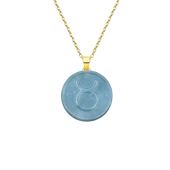 Mini Astrology Zodiac Jade Pendant