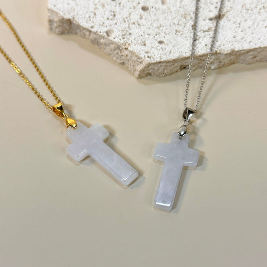 Cross Jade Charm Pendant