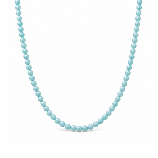 Blue Water Beaded Necklace 20 inch