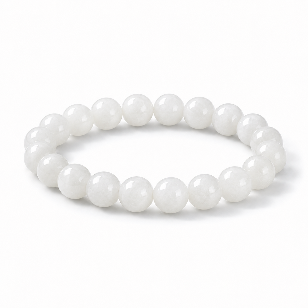 White Jadeite Beaded Bracelet