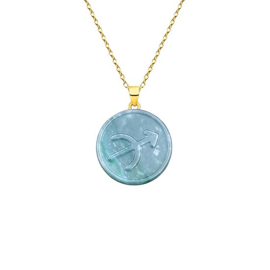 Mini Astrology Zodiac Jade Pendant