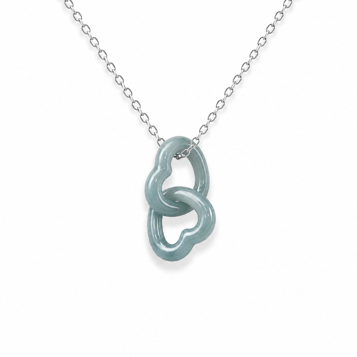 Double Heart Hoop Necklace