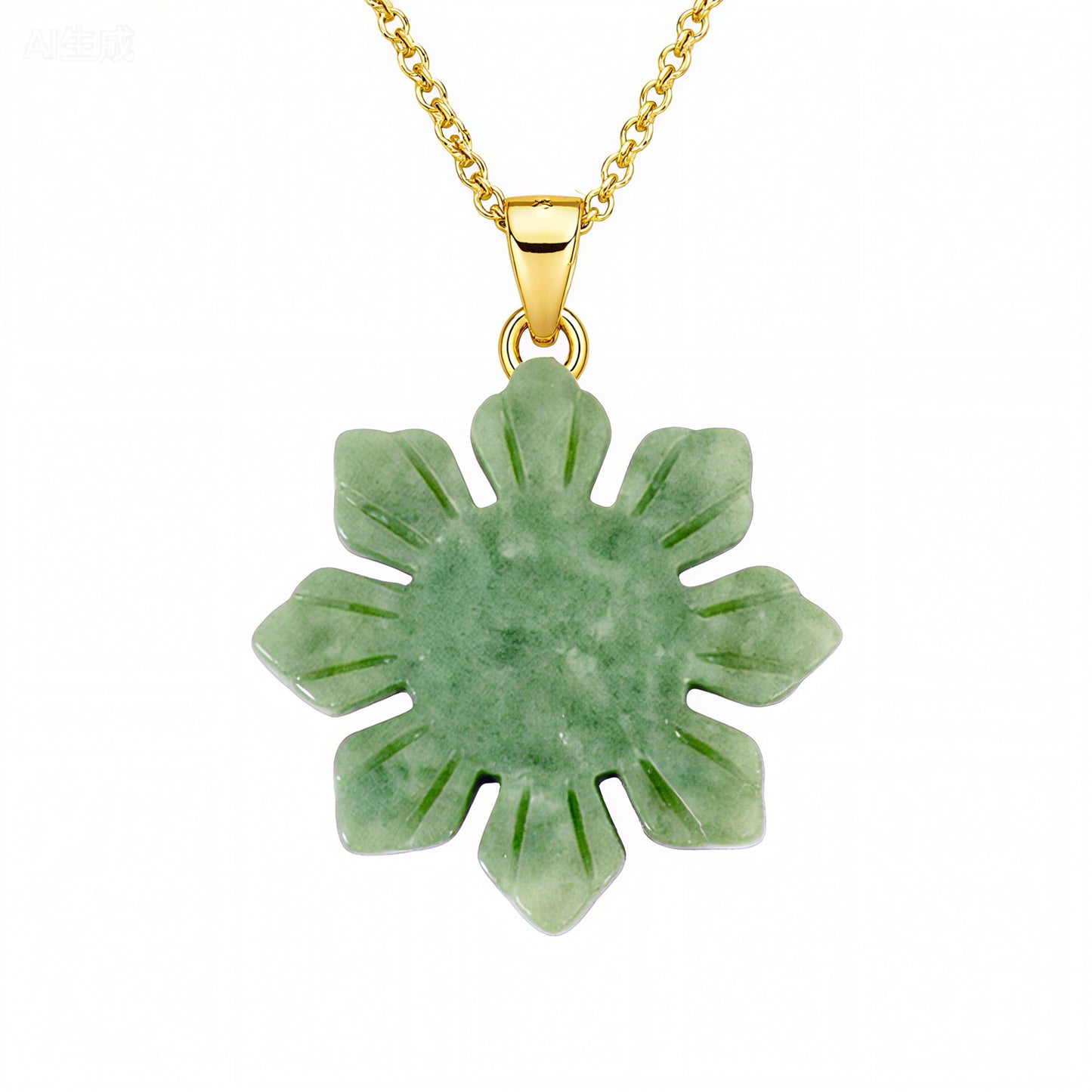 Filipino Sun Green Jade Pendant